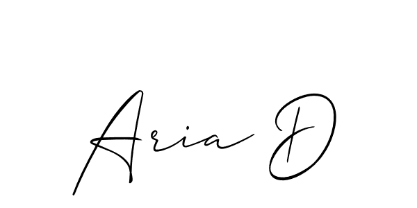 How to make Aria D signature? Allison_Script is a professional autograph style. Create handwritten signature for Aria D name. Aria D signature style 2 images and pictures png