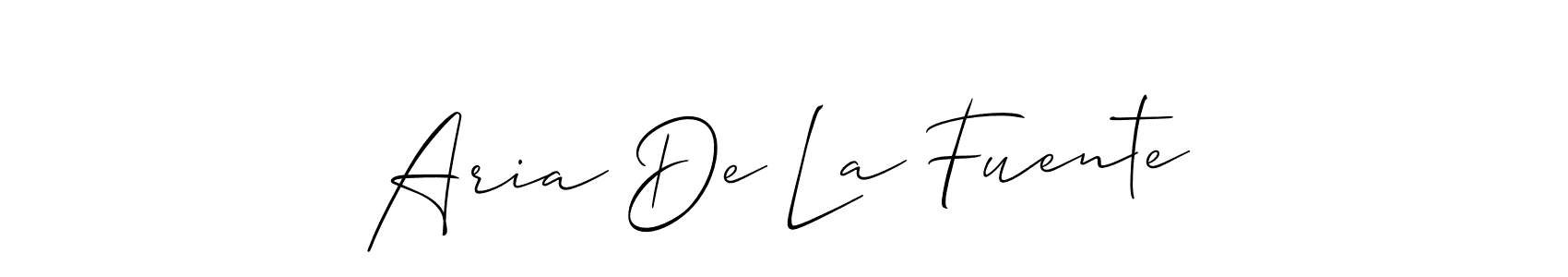 Allison_Script is a professional signature style that is perfect for those who want to add a touch of class to their signature. It is also a great choice for those who want to make their signature more unique. Get Aria De La Fuente name to fancy signature for free. Aria De La Fuente signature style 2 images and pictures png