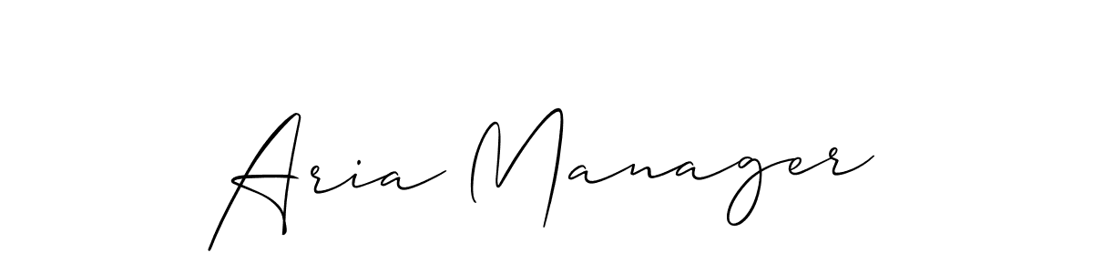 How to make Aria Manager signature? Allison_Script is a professional autograph style. Create handwritten signature for Aria Manager name. Aria Manager signature style 2 images and pictures png