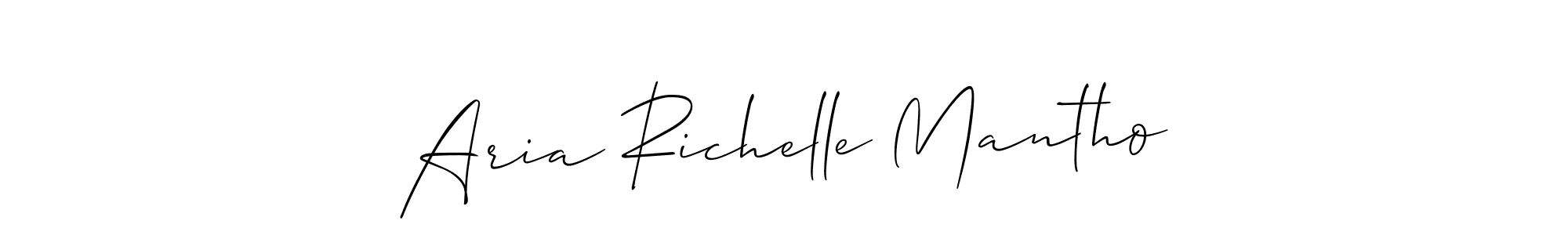 Also we have Aria Richelle Mantho name is the best signature style. Create professional handwritten signature collection using Allison_Script autograph style. Aria Richelle Mantho signature style 2 images and pictures png