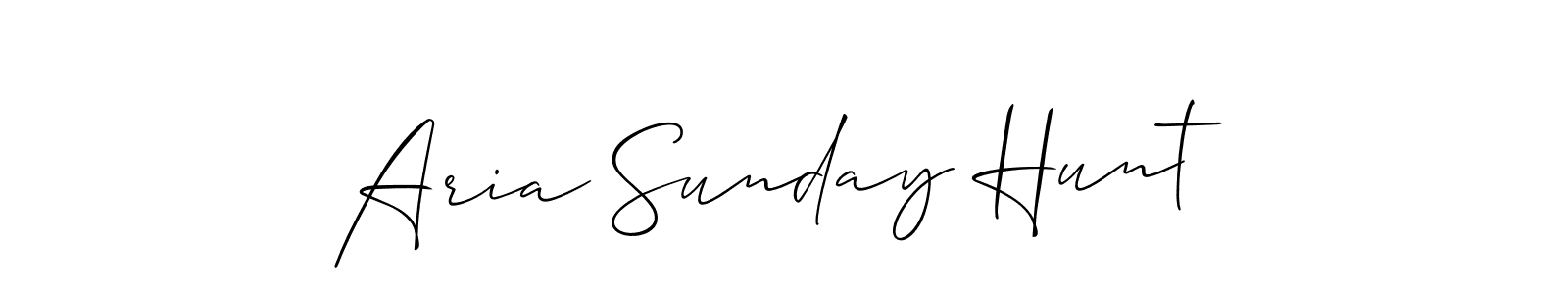 Also You can easily find your signature by using the search form. We will create Aria Sunday Hunt name handwritten signature images for you free of cost using Allison_Script sign style. Aria Sunday Hunt signature style 2 images and pictures png