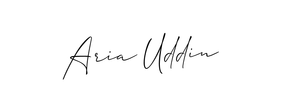 How to make Aria Uddin name signature. Use Allison_Script style for creating short signs online. This is the latest handwritten sign. Aria Uddin signature style 2 images and pictures png