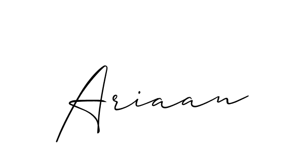 Design your own signature with our free online signature maker. With this signature software, you can create a handwritten (Allison_Script) signature for name Ariaan. Ariaan signature style 2 images and pictures png