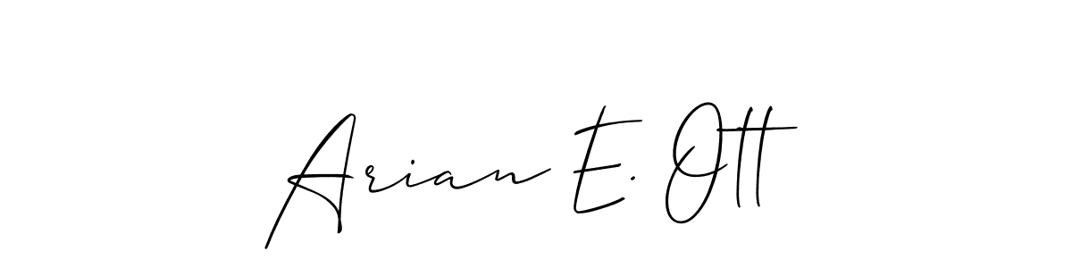 Similarly Allison_Script is the best handwritten signature design. Signature creator online .You can use it as an online autograph creator for name Arian E. Ott. Arian E. Ott signature style 2 images and pictures png