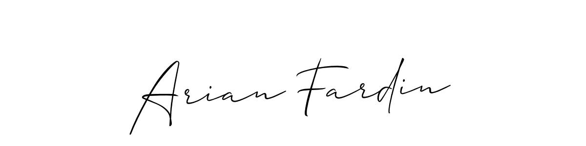 The best way (Allison_Script) to make a short signature is to pick only two or three words in your name. The name Arian Fardin include a total of six letters. For converting this name. Arian Fardin signature style 2 images and pictures png