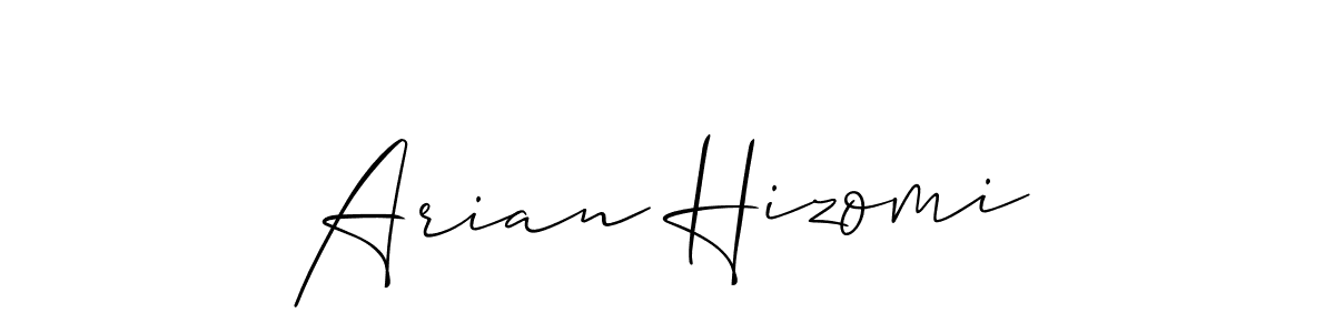Design your own signature with our free online signature maker. With this signature software, you can create a handwritten (Allison_Script) signature for name Arian Hizomi. Arian Hizomi signature style 2 images and pictures png