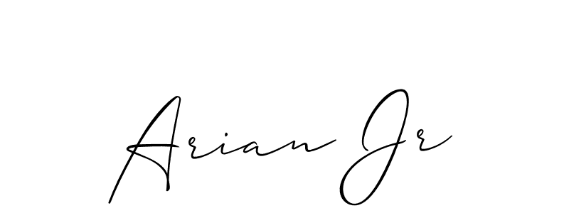 Make a beautiful signature design for name Arian Jr. With this signature (Allison_Script) style, you can create a handwritten signature for free. Arian Jr signature style 2 images and pictures png