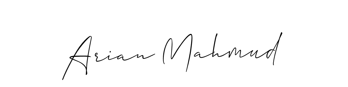 Create a beautiful signature design for name Arian Mahmud. With this signature (Allison_Script) fonts, you can make a handwritten signature for free. Arian Mahmud signature style 2 images and pictures png