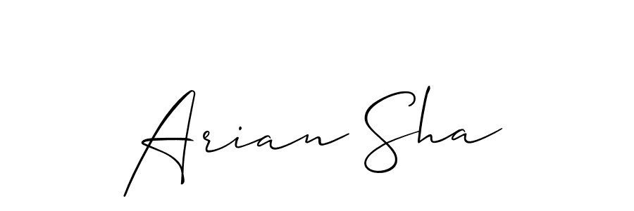 It looks lik you need a new signature style for name Arian Sha. Design unique handwritten (Allison_Script) signature with our free signature maker in just a few clicks. Arian Sha signature style 2 images and pictures png