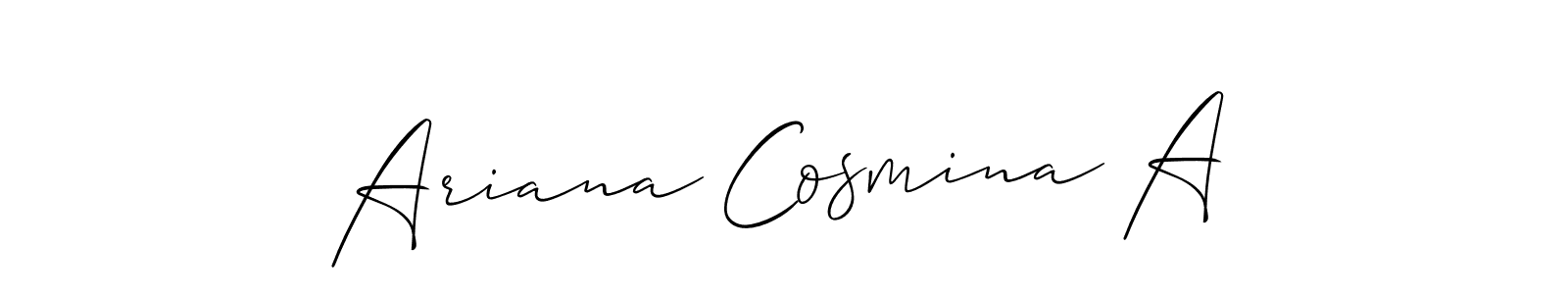 Make a beautiful signature design for name Ariana Cosmina A. Use this online signature maker to create a handwritten signature for free. Ariana Cosmina A signature style 2 images and pictures png