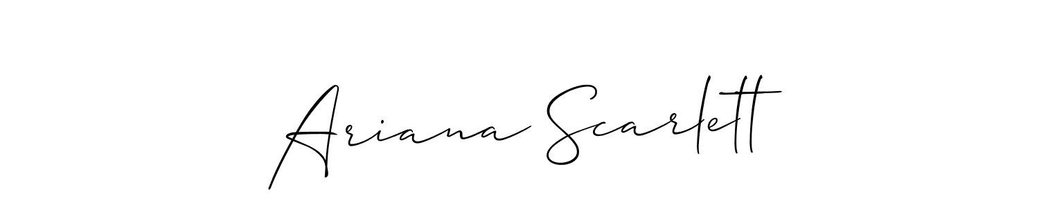 How to make Ariana Scarlett signature? Allison_Script is a professional autograph style. Create handwritten signature for Ariana Scarlett name. Ariana Scarlett signature style 2 images and pictures png