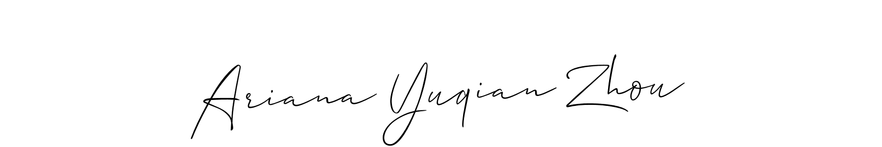 How to make Ariana Yuqian Zhou signature? Allison_Script is a professional autograph style. Create handwritten signature for Ariana Yuqian Zhou name. Ariana Yuqian Zhou signature style 2 images and pictures png