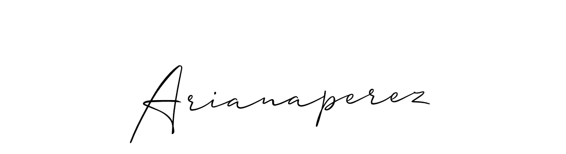 Also You can easily find your signature by using the search form. We will create Arianaperez name handwritten signature images for you free of cost using Allison_Script sign style. Arianaperez signature style 2 images and pictures png