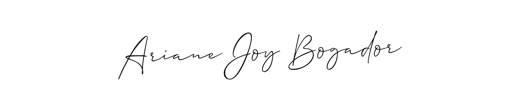 Use a signature maker to create a handwritten signature online. With this signature software, you can design (Allison_Script) your own signature for name Ariane Joy Bogador. Ariane Joy Bogador signature style 2 images and pictures png