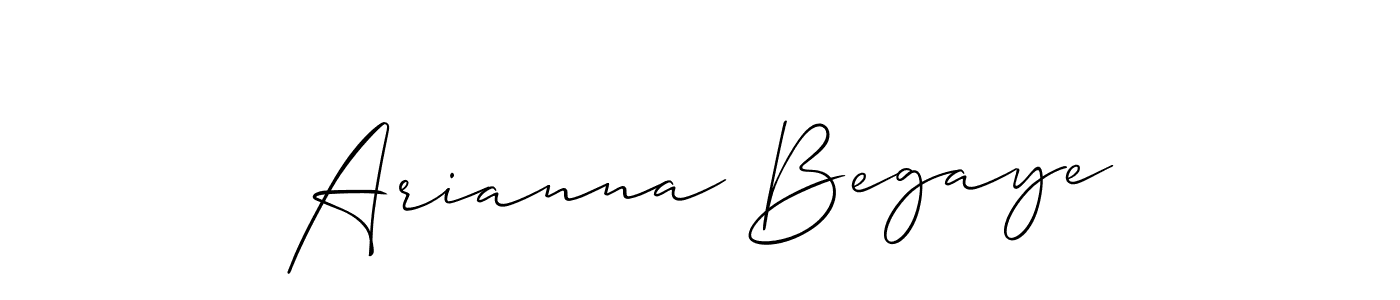 Use a signature maker to create a handwritten signature online. With this signature software, you can design (Allison_Script) your own signature for name Arianna Begaye. Arianna Begaye signature style 2 images and pictures png