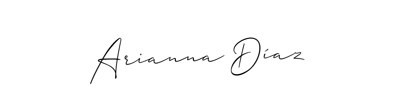 You should practise on your own different ways (Allison_Script) to write your name (Arianna Díaz) in signature. don't let someone else do it for you. Arianna Díaz signature style 2 images and pictures png