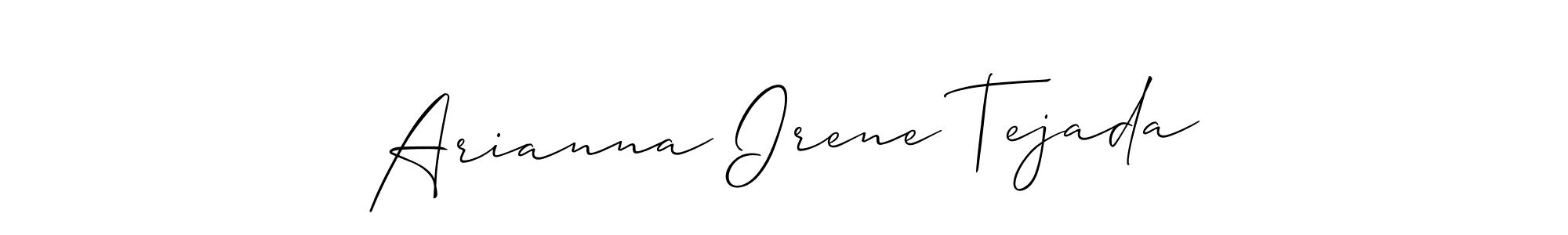 Design your own signature with our free online signature maker. With this signature software, you can create a handwritten (Allison_Script) signature for name Arianna Irene Tejada. Arianna Irene Tejada signature style 2 images and pictures png