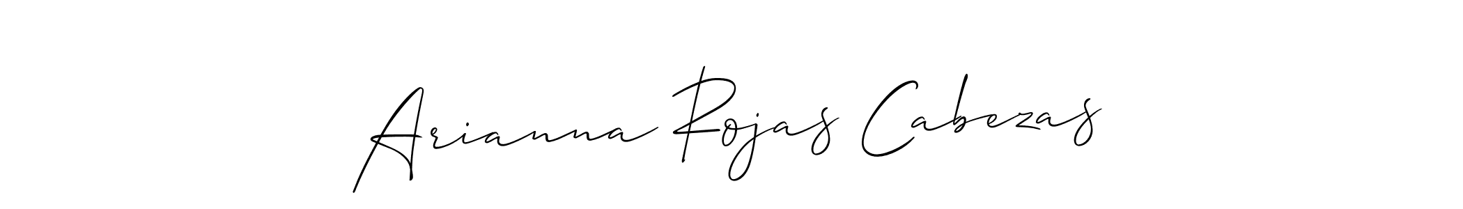 The best way (Allison_Script) to make a short signature is to pick only two or three words in your name. The name Arianna Rojas Cabezas include a total of six letters. For converting this name. Arianna Rojas Cabezas signature style 2 images and pictures png