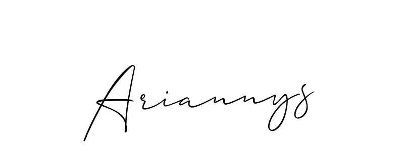 Ariannys stylish signature style. Best Handwritten Sign (Allison_Script) for my name. Handwritten Signature Collection Ideas for my name Ariannys. Ariannys signature style 2 images and pictures png