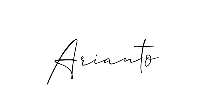 Allison_Script is a professional signature style that is perfect for those who want to add a touch of class to their signature. It is also a great choice for those who want to make their signature more unique. Get Arianto name to fancy signature for free. Arianto signature style 2 images and pictures png