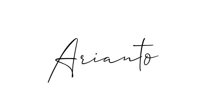 Allison_Script is a professional signature style that is perfect for those who want to add a touch of class to their signature. It is also a great choice for those who want to make their signature more unique. Get Arianto name to fancy signature for free. Arianto signature style 2 images and pictures png