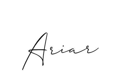 Also You can easily find your signature by using the search form. We will create Ariar name handwritten signature images for you free of cost using Allison_Script sign style. Ariar signature style 2 images and pictures png