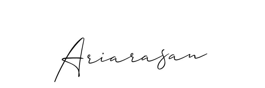 It looks lik you need a new signature style for name Ariarasan. Design unique handwritten (Allison_Script) signature with our free signature maker in just a few clicks. Ariarasan signature style 2 images and pictures png