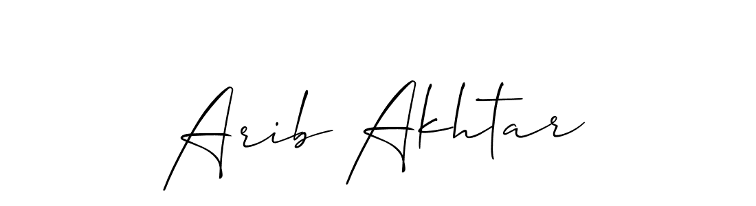 Use a signature maker to create a handwritten signature online. With this signature software, you can design (Allison_Script) your own signature for name Arib Akhtar. Arib Akhtar signature style 2 images and pictures png