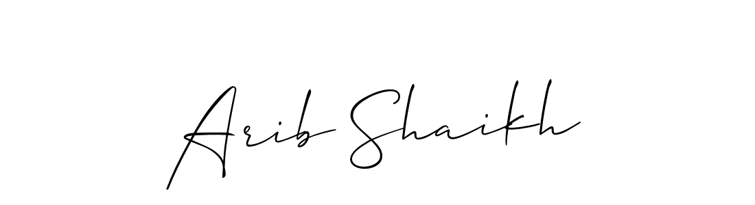 Create a beautiful signature design for name Arib Shaikh. With this signature (Allison_Script) fonts, you can make a handwritten signature for free. Arib Shaikh signature style 2 images and pictures png