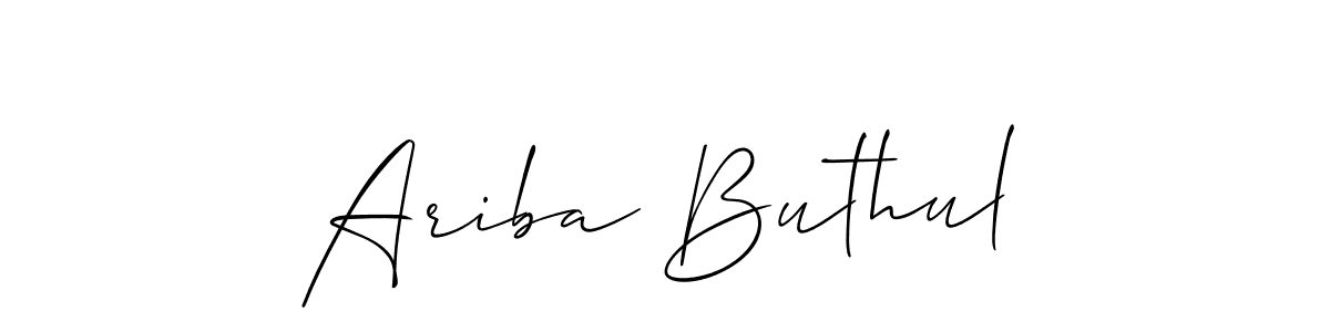 Also we have Ariba Buthul name is the best signature style. Create professional handwritten signature collection using Allison_Script autograph style. Ariba Buthul signature style 2 images and pictures png