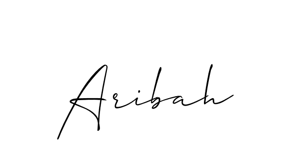 Use a signature maker to create a handwritten signature online. With this signature software, you can design (Allison_Script) your own signature for name Aribah. Aribah signature style 2 images and pictures png