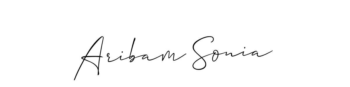 Aribam Sonia stylish signature style. Best Handwritten Sign (Allison_Script) for my name. Handwritten Signature Collection Ideas for my name Aribam Sonia. Aribam Sonia signature style 2 images and pictures png