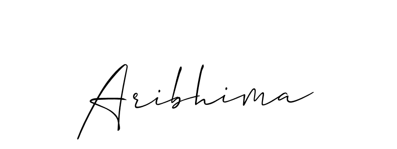 Use a signature maker to create a handwritten signature online. With this signature software, you can design (Allison_Script) your own signature for name Aribhima. Aribhima signature style 2 images and pictures png