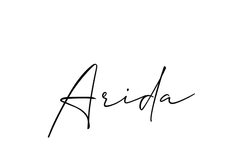 Create a beautiful signature design for name Arida. With this signature (Allison_Script) fonts, you can make a handwritten signature for free. Arida signature style 2 images and pictures png