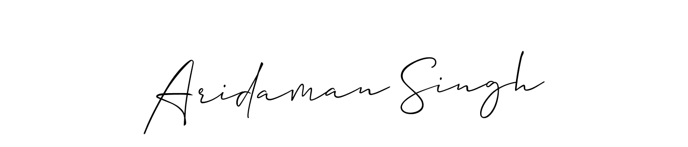How to make Aridaman Singh signature? Allison_Script is a professional autograph style. Create handwritten signature for Aridaman Singh name. Aridaman Singh signature style 2 images and pictures png