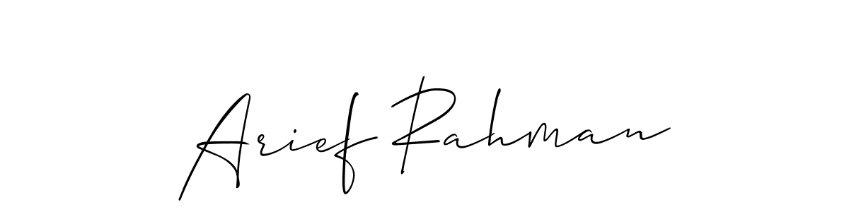 if you are searching for the best signature style for your name Arief Rahman. so please give up your signature search. here we have designed multiple signature styles  using Allison_Script. Arief Rahman signature style 2 images and pictures png