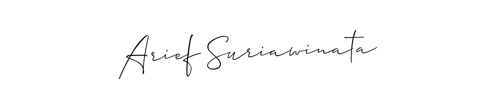 Make a beautiful signature design for name Arief Suriawinata. With this signature (Allison_Script) style, you can create a handwritten signature for free. Arief Suriawinata signature style 2 images and pictures png
