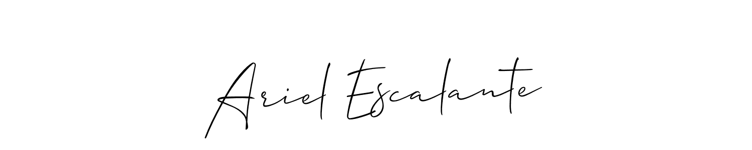 Also You can easily find your signature by using the search form. We will create Ariel Escalante name handwritten signature images for you free of cost using Allison_Script sign style. Ariel Escalante signature style 2 images and pictures png