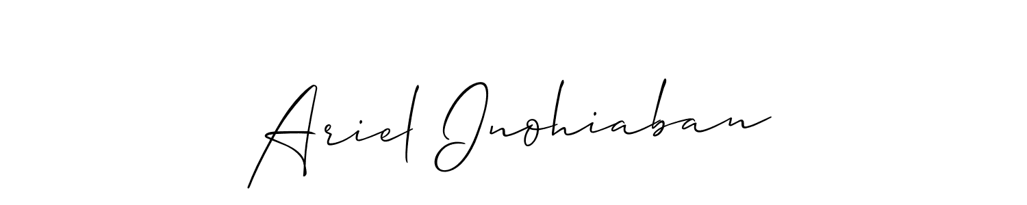 Design your own signature with our free online signature maker. With this signature software, you can create a handwritten (Allison_Script) signature for name Ariel Inohiaban. Ariel Inohiaban signature style 2 images and pictures png