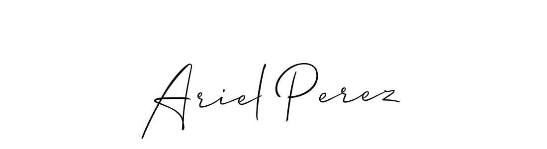 Make a short Ariel Perez signature style. Manage your documents anywhere anytime using Allison_Script. Create and add eSignatures, submit forms, share and send files easily. Ariel Perez signature style 2 images and pictures png