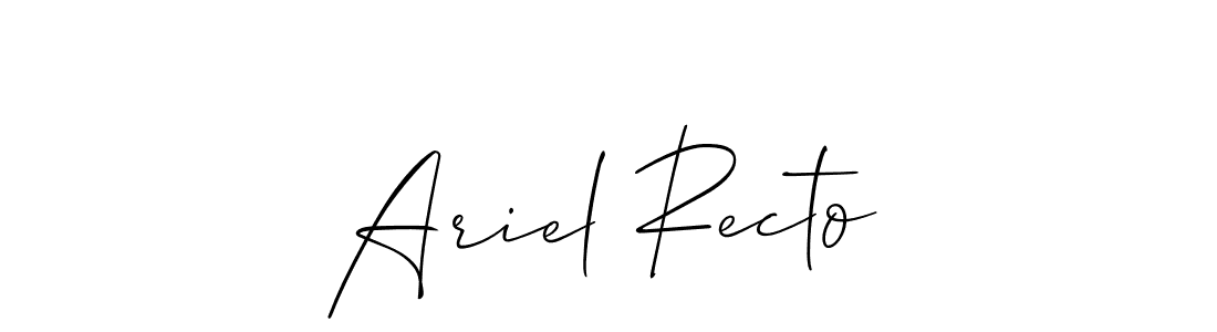 How to make Ariel Recto signature? Allison_Script is a professional autograph style. Create handwritten signature for Ariel Recto name. Ariel Recto signature style 2 images and pictures png