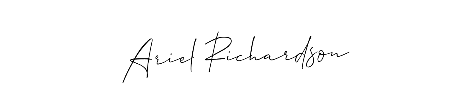 It looks lik you need a new signature style for name Ariel Richardson. Design unique handwritten (Allison_Script) signature with our free signature maker in just a few clicks. Ariel Richardson signature style 2 images and pictures png