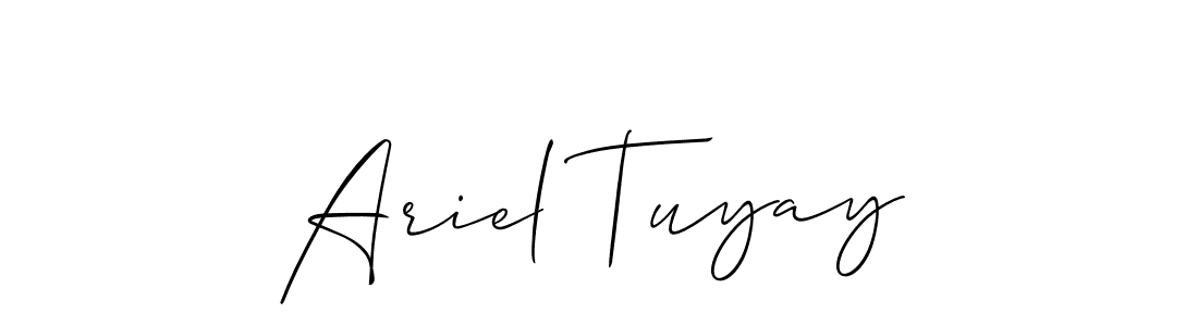 Make a beautiful signature design for name Ariel Tuyay. With this signature (Allison_Script) style, you can create a handwritten signature for free. Ariel Tuyay signature style 2 images and pictures png