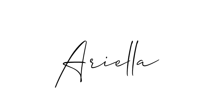 Create a beautiful signature design for name Ariella. With this signature (Allison_Script) fonts, you can make a handwritten signature for free. Ariella signature style 2 images and pictures png