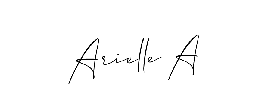 Also You can easily find your signature by using the search form. We will create Arielle A name handwritten signature images for you free of cost using Allison_Script sign style. Arielle A signature style 2 images and pictures png