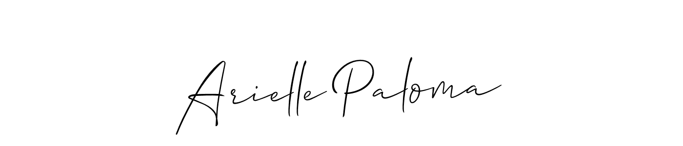 Make a short Arielle Paloma signature style. Manage your documents anywhere anytime using Allison_Script. Create and add eSignatures, submit forms, share and send files easily. Arielle Paloma signature style 2 images and pictures png