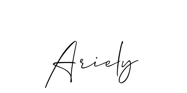 Also You can easily find your signature by using the search form. We will create Ariely name handwritten signature images for you free of cost using Allison_Script sign style. Ariely signature style 2 images and pictures png