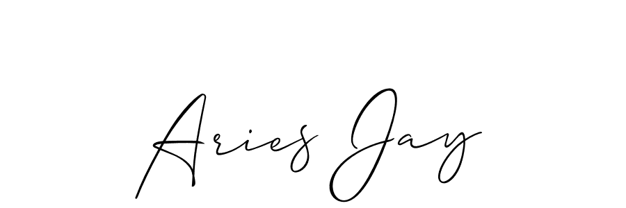 How to make Aries Jay signature? Allison_Script is a professional autograph style. Create handwritten signature for Aries Jay name. Aries Jay signature style 2 images and pictures png