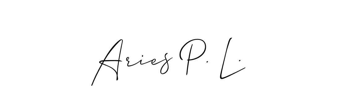 Aries P. L. stylish signature style. Best Handwritten Sign (Allison_Script) for my name. Handwritten Signature Collection Ideas for my name Aries P. L.. Aries P. L. signature style 2 images and pictures png