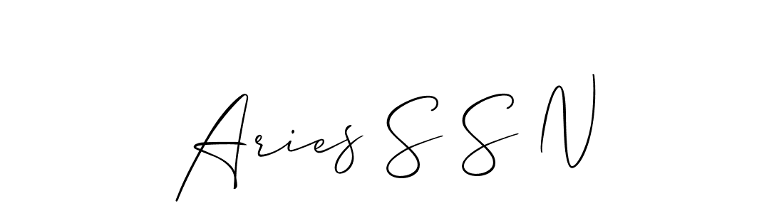 Aries S S N stylish signature style. Best Handwritten Sign (Allison_Script) for my name. Handwritten Signature Collection Ideas for my name Aries S S N. Aries S S N signature style 2 images and pictures png